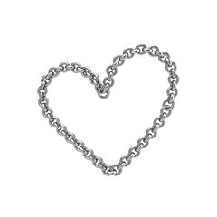 Obraz premium Happy valentines day heart shaped chain necklace on black background