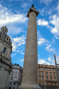 Trajan's Column from below