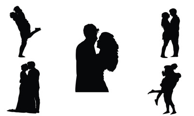 Couple Black Silhouette Design Collection
