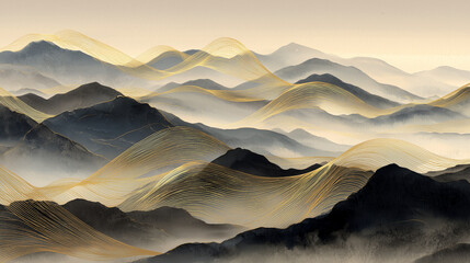 mountain landscape with the moon