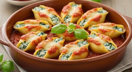 Delicious Ravioli Dish with Fresh Basil.