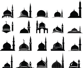 Collection of mosque silhouettes