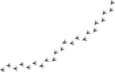 Footpath trail of rooster, rooster footprints track, black track, bird paw print © Frenzy Studio