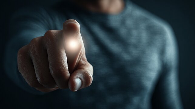man touching virtual support button for expert online technical assistancecreate by generative ai 