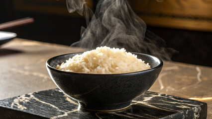 白米のイメージ、茶碗に盛られたご飯