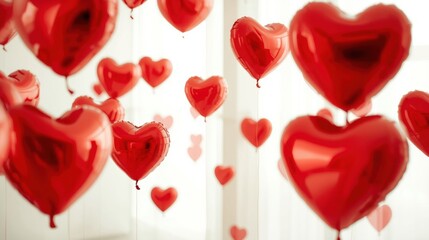 Celebration with heart-shaped balloons