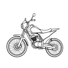 Fototapeta premium A black and white line drawing of a motorcycle on a plain background