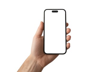 Hand holding blank smartphone