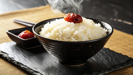 白米のイメージ、茶碗に盛られたご飯