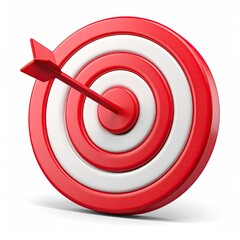 Red and white bullseye target with an arrow in the center