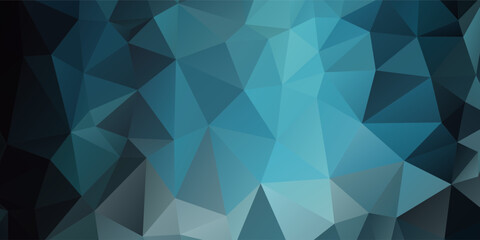 Obraz premium Abstract Blue Geometric Polygon Background With Faceted Triangles And Gradient Tones For Tech Design