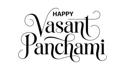 Happy vasant panchami elegant decorative typography design celebrating hindu spring festival of knowledge wisdom and cultural tradition in india © Zavivec