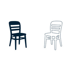 3D isolated wooden chairs and tables set against a white background featuring comfortable plastic stools and empty office furniture for modern home interior design