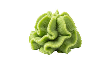 Obraz premium Spicy fresh green wasabi paste pile or dollop, used as sushi condiment, cut out, stock png, isolated on transparent background