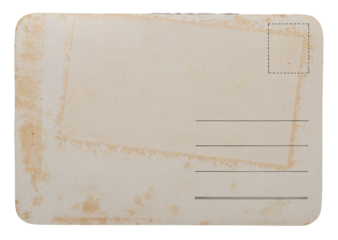 vintage postal envelope grunge paper design png isolated on transparent background