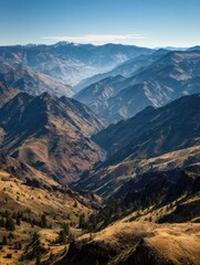 Naklejka premium the heavens gate vista overlooks the seven devils mountain and the hells canyon national recreation area in western idaho