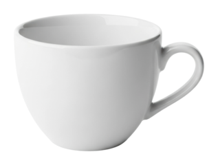 Pouring coffee into a white cup kitchen still life isolated on transparent background