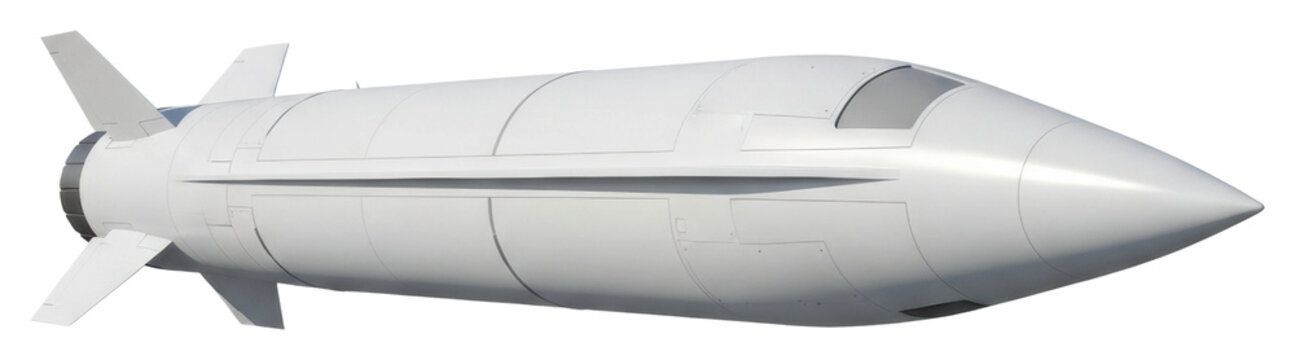 Missile launch preparation military base model high-tech isolated on transparent background