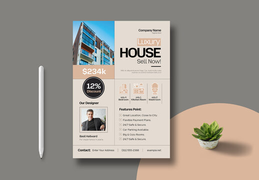 Luxury House Flyer Template Layout