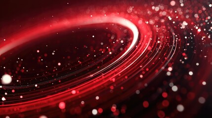 striking abstract data visualization with vibrant red rings and flowing particles perfect for technology science or futuristic concepts and modern tech 