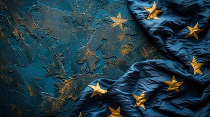 The flag of the european union  a symbol of unity with stars on a blue background