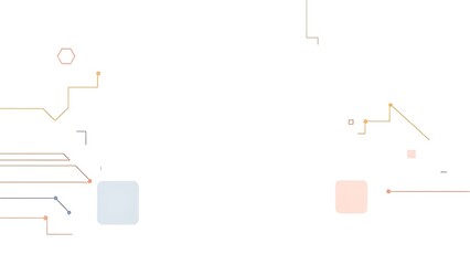 Minimalist tech-inspired abstract shapes on a white background, symbolizing modernity and innovation.