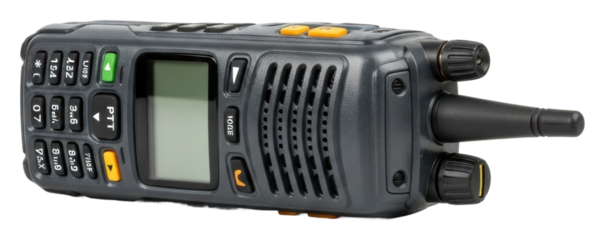 Emergency communication device industrial product showcase isolated on transparent background