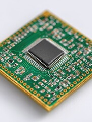 digital electronic components integrated circuits isolated on white background