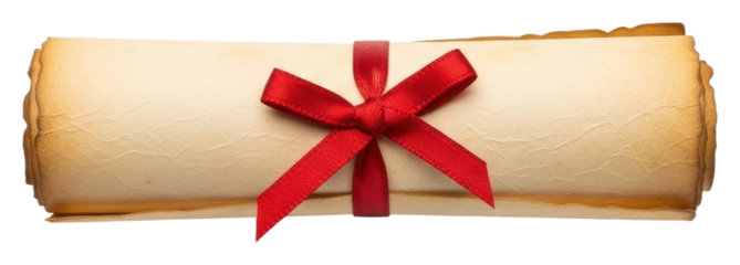 Celebratory diploma roll graduation ceremony document isolated on transparent background