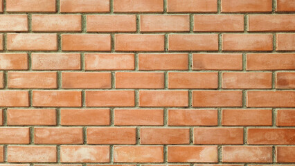 Obraz premium Clean Orange Brick Wall Texture with Natural Mortar Lines Professional Architectural Background for Real Estate Marketing Building Construction and Modern Interior Design