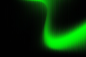 Dark abstract green wave background with glowing motion and smooth flowing curves, futuristic digital texture for technology design, creative projects and modern wallpapers