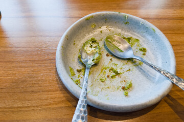 leftover food after party, dirty food