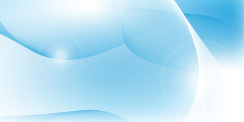 Obraz premium Abstract white wavy glowing lines on a blue background. Futuristic digital high-technology pattern. Health Care concept. Vector