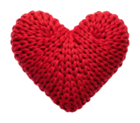 Heart decoration craft textile cozy isolated on transparent background