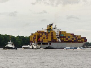 Container cargo freight ship