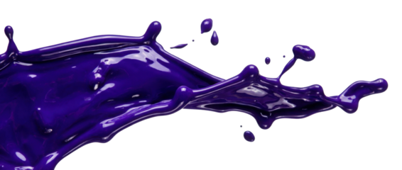 A vibrant splash of purple liquid against a black background, showcasing dynamic movement and fluidity.