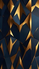 Luxurious Blue-Gold Abstract Geometric Design