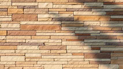 Obraz premium Textured Brick Wall Background with Natural Light and Shadow Details