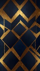 Luxurious Blue-Gold Abstract Geometric Design