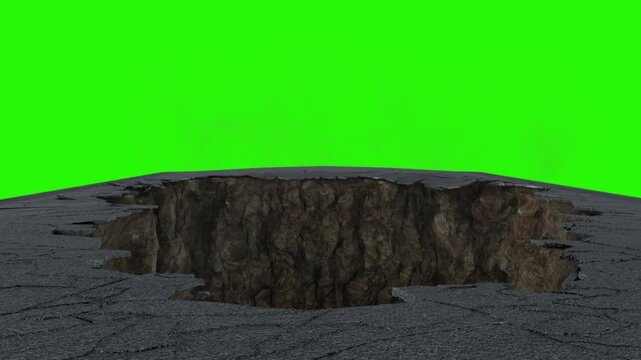 Ground collapse green screen material