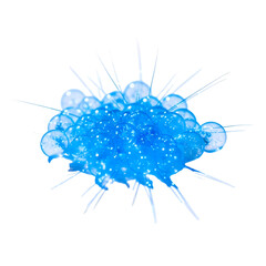 Vibrant blue explosion with dynamic splashes on black