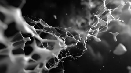 Dynamic crystalline structures transforming in gigapixel detail abstract science art dark environment aerial viewpoint