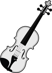 Transparent Violin Vector Graphic Illustration Perfect for Music Themes and Designs