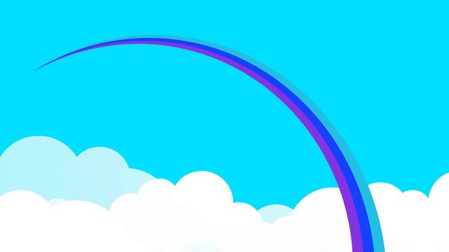Rainbow weather with clouds animation.