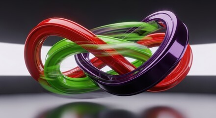 Abstract Intertwined Infinity Loops in Vibrant Colors.