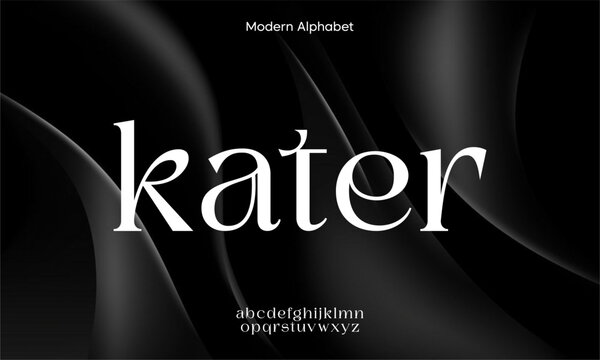 Modern alphabet kater font design with elegant white letters