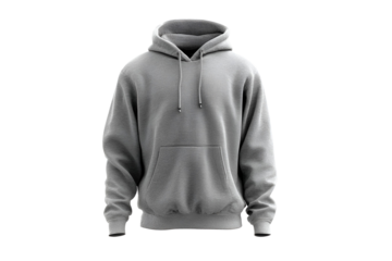 Casual grey hoodie with drawstring