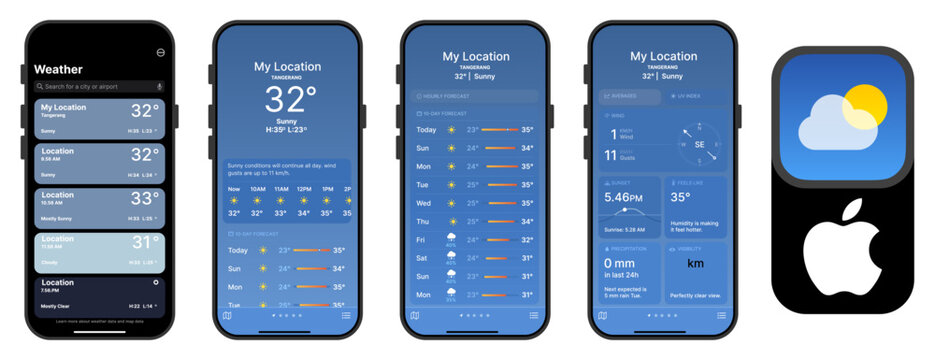 Apple Weather App iOS UI Design Showcase &ndash; Apple Weather Modern Mobile Forecast Experience
Clean Apple Weather Interface Screens, Apple Weather App UX, iOS Weather Dashboard