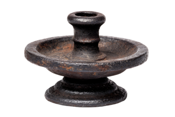 Antique iron candle holder