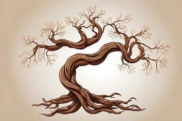 Twisted root or woody vine a natural brown